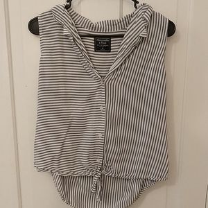 A&F pin striped blouse
